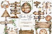 Wooden garden sign clipart, an Object Graphic by Invite to Clipart (Thumbnail 1 of 7)