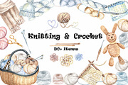 Knitting & Crochet, a Decorative Illustration by JennyColorArt (Thumbnail 1 of 8)