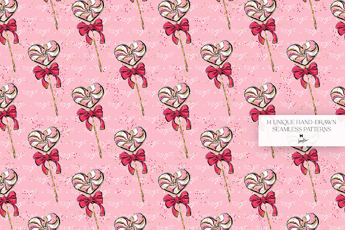 Valentine Doodles Seamless Patterns, a Pattern Graphic by KaramfilaS (Photo 11 of 18)