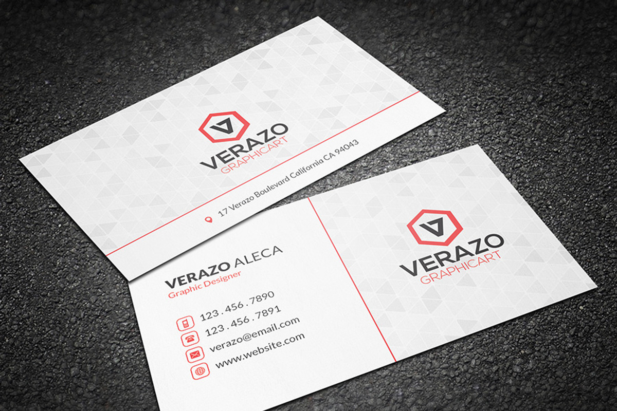 Clean Modern Business Card, a Business Card Template by Verazo (Photo 2 of 3)