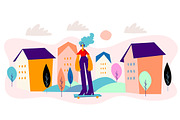 Cartoon characters on daily activity, a Person Illustration by PixelAesthetic (Thumbnail 5 of 7)