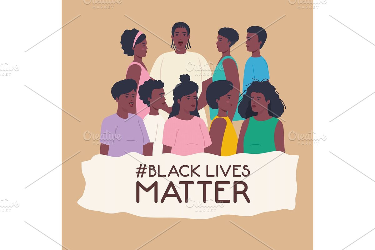 black lives matter, people african, a Person Illustration by studiogstock
