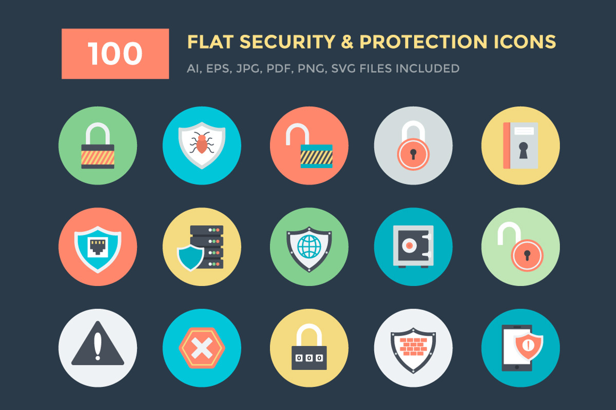 100 Security and Protection Icons, a Duotone Icon by Vectors Market (Photo 1 of 3)
