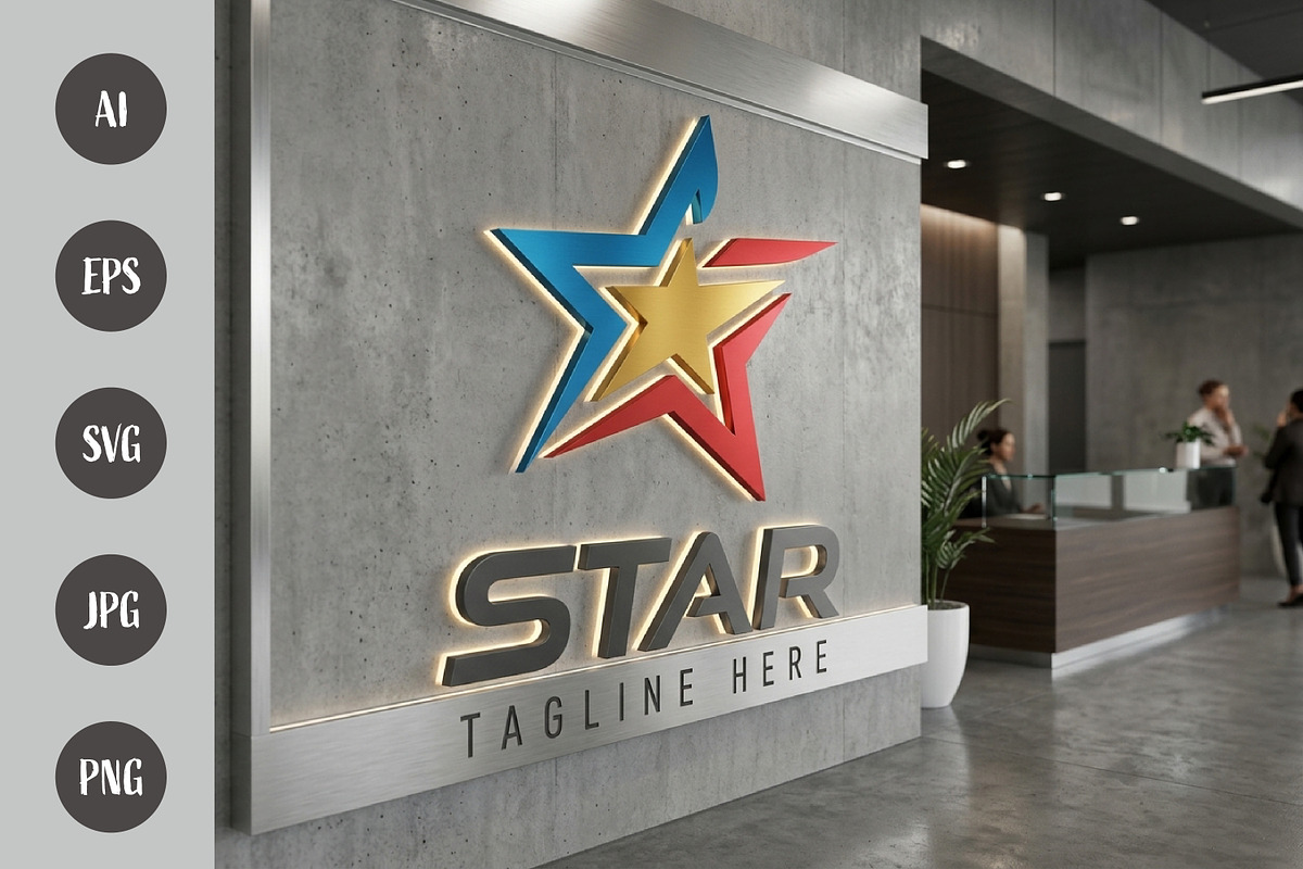 Star Logo Design with Colorful, a Branding & Logo Template by Saba Vector (Photo 2 of 3)