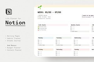 Lifestyle Planner / Notion Template