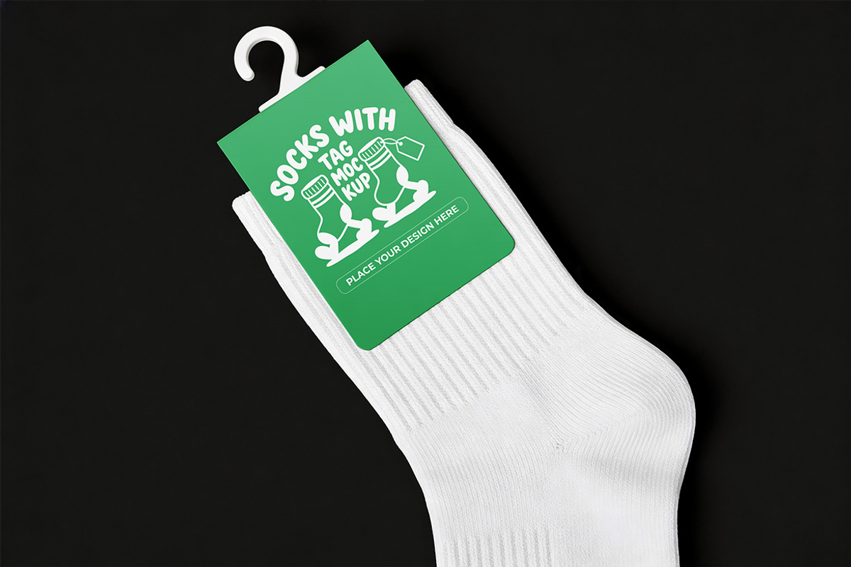 Socks With Tag Mockup, a Product Mockup by Pitchlook.Studio (Photo 4 of 4)