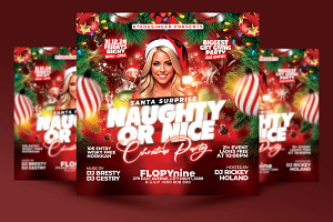Christmas Santa Clus Party Flyer, a Flyer Template by RTXdesinger99