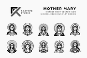 Mother Mary Icon, a Solid Icon by Akatype Studio (Thumbnail 1 of 3)