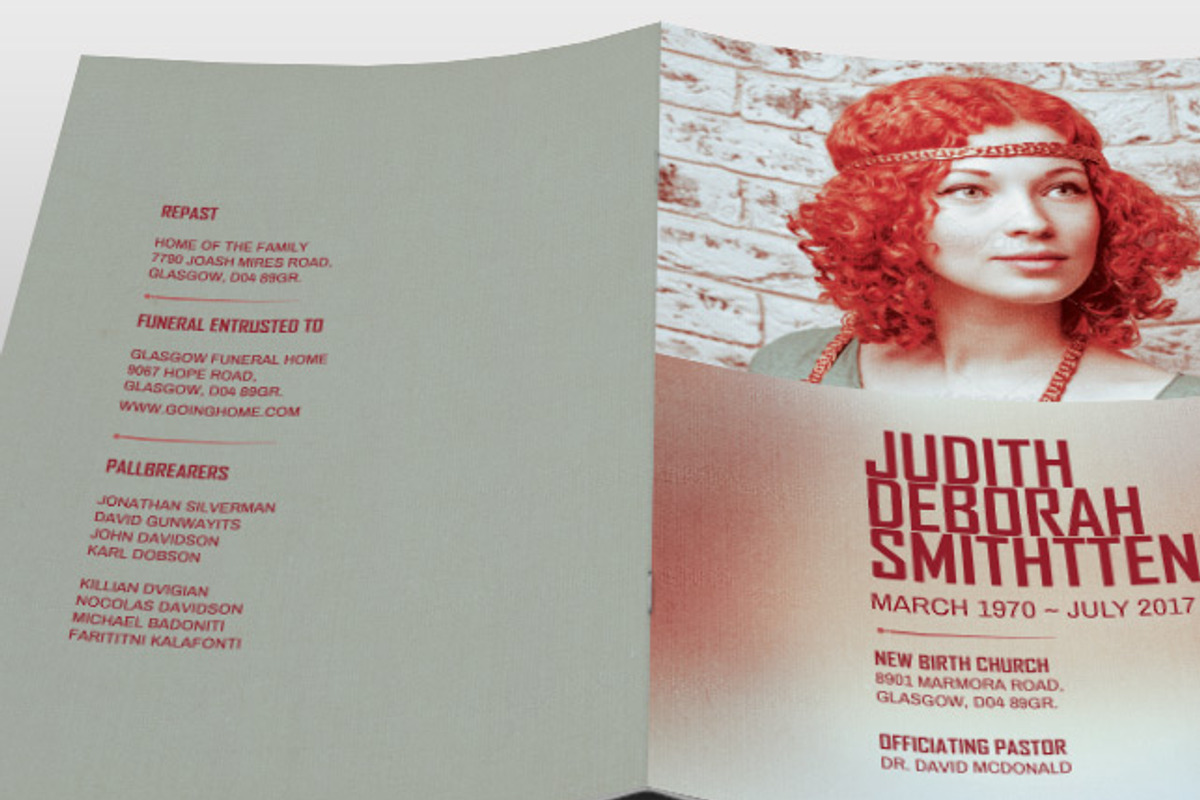 Selfie Funeral Program Template, a Brochure Template by loswl (Photo 2 of 5)