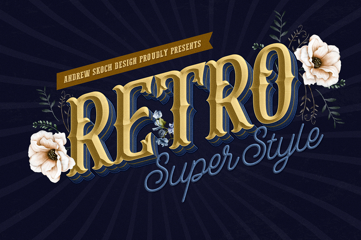 Retro Lettering Text Effect, a Layer Style Add-On by Andrew Skoch Design (Photo 6 of 10)