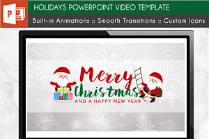 Holidays PowerPoint Video Template, a Presentation Template by Kathy Green Design