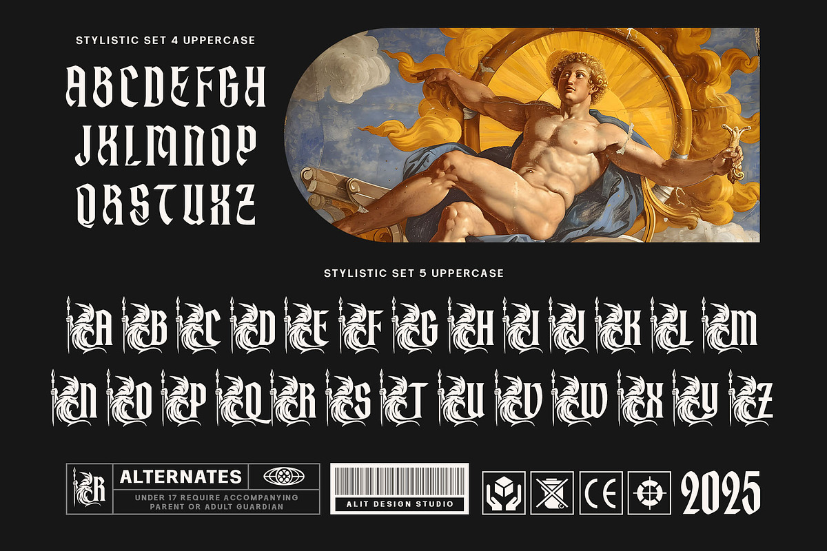 Zentras Typeface, a Blackletter Font by alit design (Photo 14 of 17)