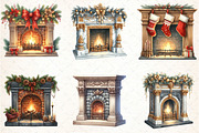 Christmas Fireplace Clipart, an Illustration by DreamCafeArt (Thumbnail 3 of 5)