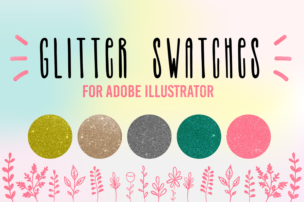 Glitter sparkling swatches for AI CC, a Layer Style Add-On by bigmomentsdesign (Photo 1 of 6)