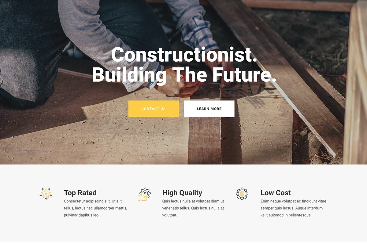 Constructionist - Elementor Template, a Landing Page Template by Elementor Market (Photo 2 of 4)