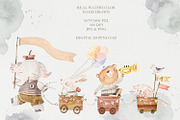Watercolor Cute Animals & Transport, an Animal Illustration by the_myro (Thumbnail 5 of 11)