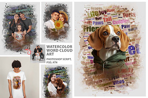 Watercolor Word Cloud Art PS Script, an Action Add-On by MRI STUDIO