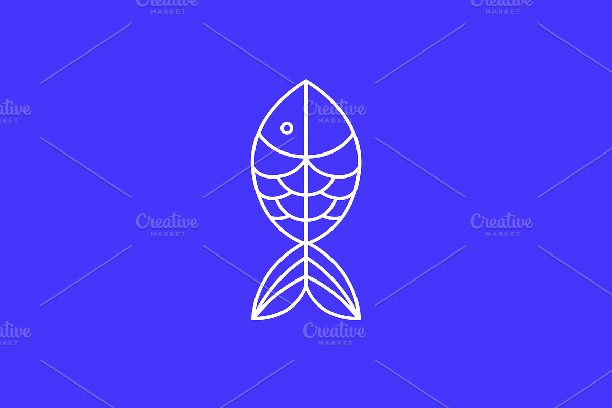 beauty fish underwater line logo, a Branding & Logo Template by devastd