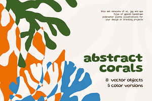 Coral shapes, underwater plants set