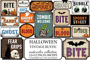 Vintage Rustic Halloween Sublimation, an Illustration by Libby Wishes (Thumbnail 1 of 3)