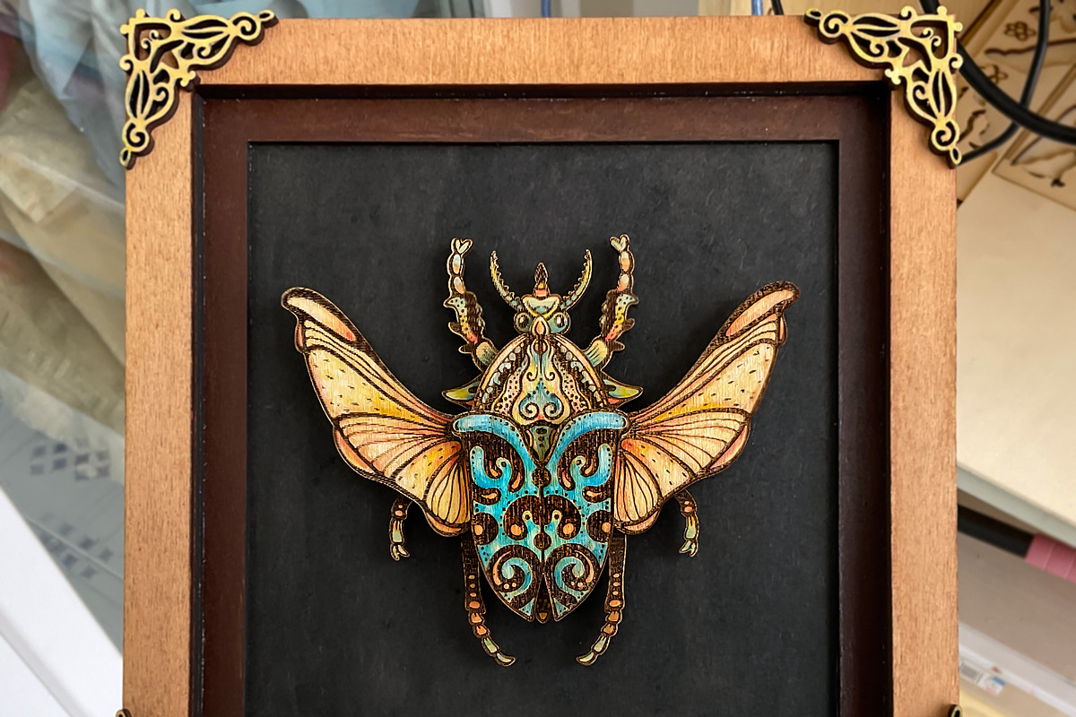 DIY Beetle Wall Art Insect Laser Cut, an Illustration by Bubert Art (Photo 6 of 9)