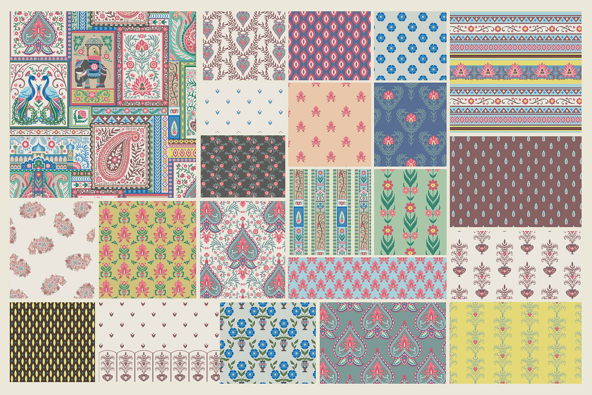 Vintage Paisley Block Print Patterns, a Pattern Graphic by Sonulkaster (Photo 2 of 10)