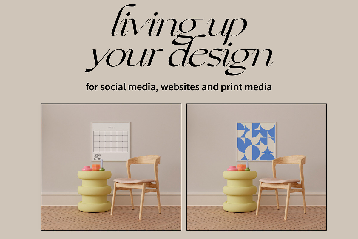 Frame Mockup Set FLORINE, an Advertising Mockup by Bonumo (Photo 6 of 13)