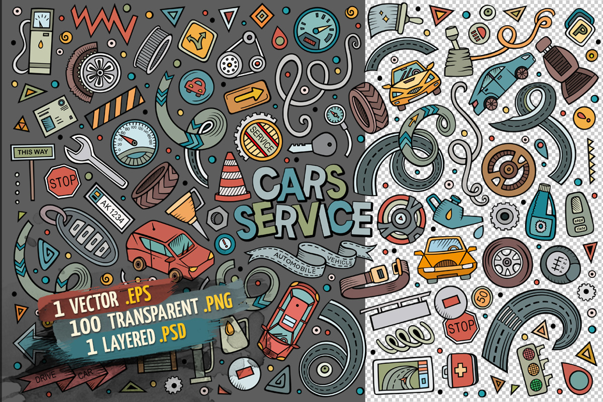 Cars Service Objects Set, an Object Graphic by BALABOLKA (Photo 2 of 4)