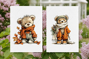 Whimsical Autumn Teddy Bear Clipart, a Seasonal Illustration by Canvas Craft (Thumbnail 8 of 10)