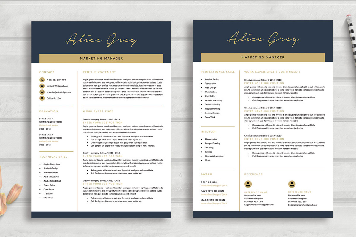 Resume Template/CV Template, a Resume Template by Symie Design (Photo 2 of 7)