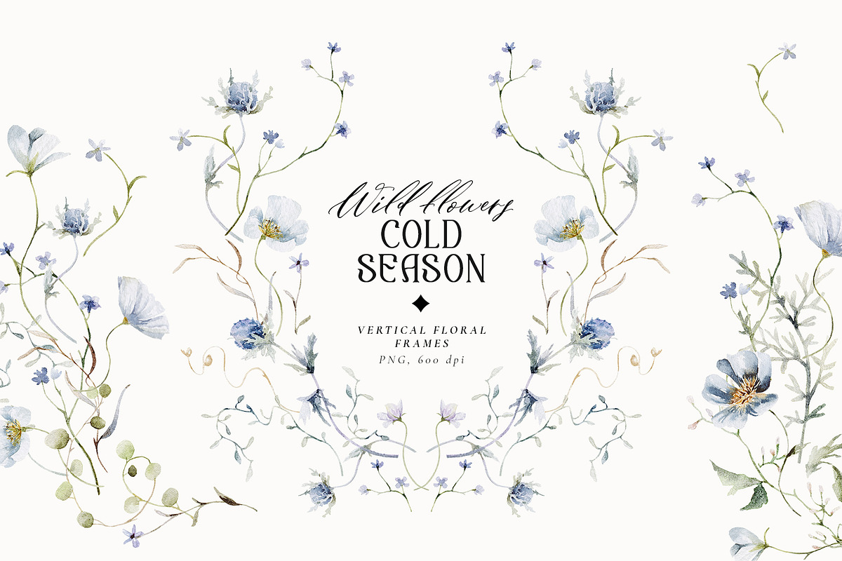 Cold season - watercolor wildflowers, a Decorative Illustration by Pamyatka Shop (Photo 14 of 18)