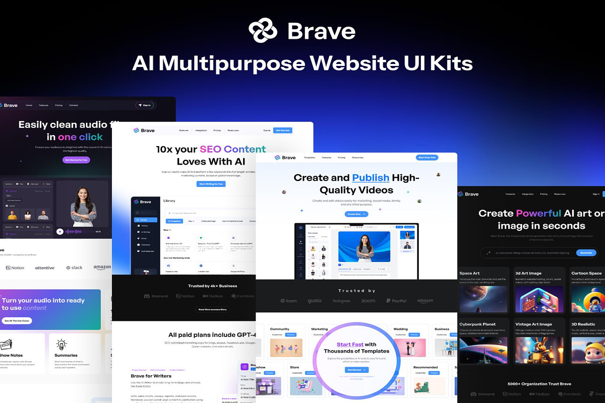 AI Multipurpose Website UI Kits, an UI Kit Template by Lumina_ui_ux202 (Photo 1 of 7)