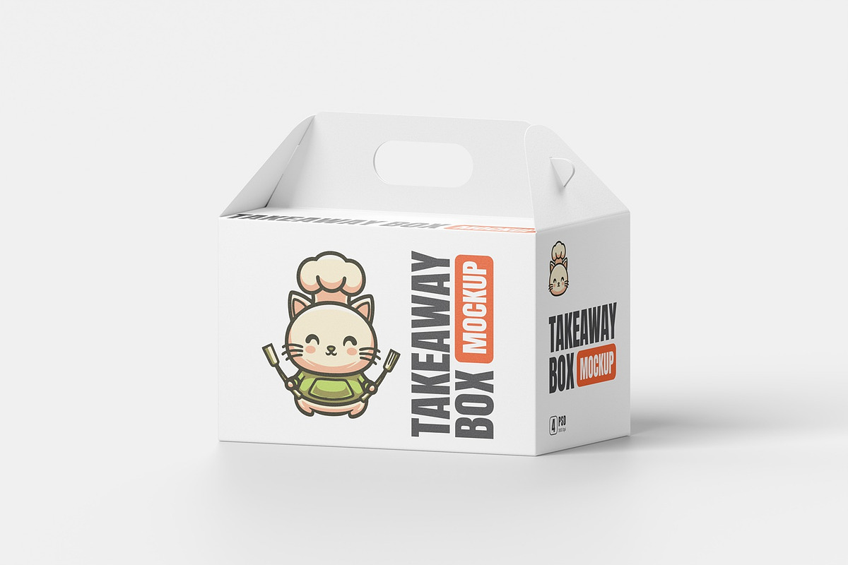 Takeaway Box Packaging Mockup, a Packaging Mockup by Alolieli Studio (Photo 2 of 5)