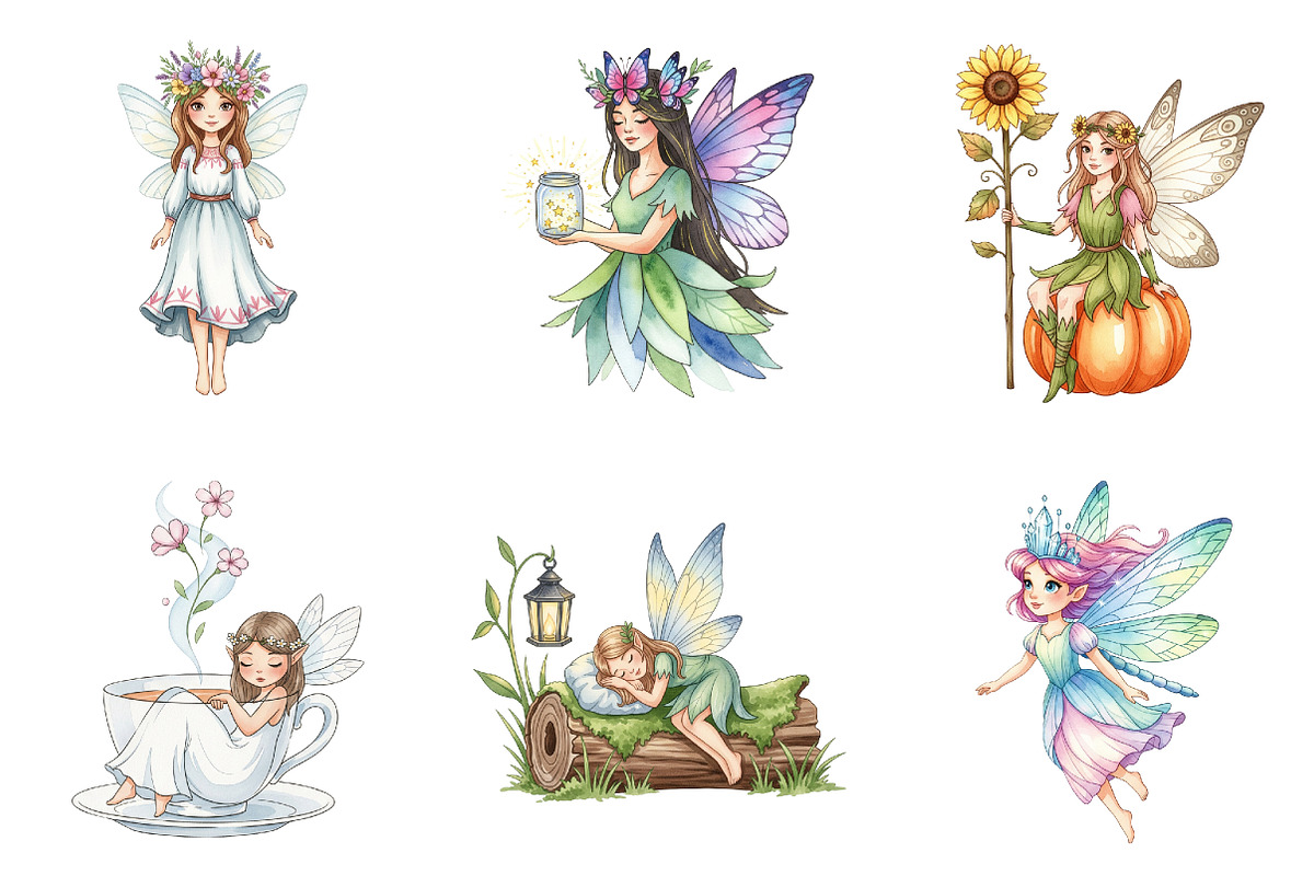 Boho Woodland Fairy Sublimation, an Illustration by Watercolor design (Photo 2 of 4)
