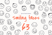 Set of hand 63 drawn smiling faces, an Object Illustration by Spojeeto Devices Mockups (Thumbnail 1 of 2)