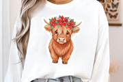 Christmas Highland Cow Clipart PNG, an Illustration by SinaCreation (Thumbnail 6 of 7)