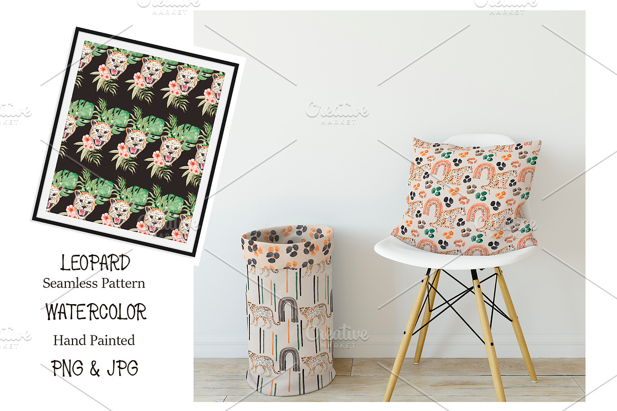 Watercolor Leopard Pattern, a Pattern Graphic by MayaNavits (Photo 7 of 8)