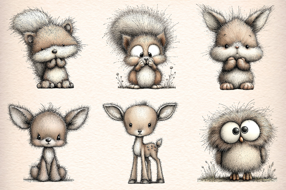 Cute Woodland Animals Clipart, an Illustration by Digital Artistic99 (Photo 2 of 11)