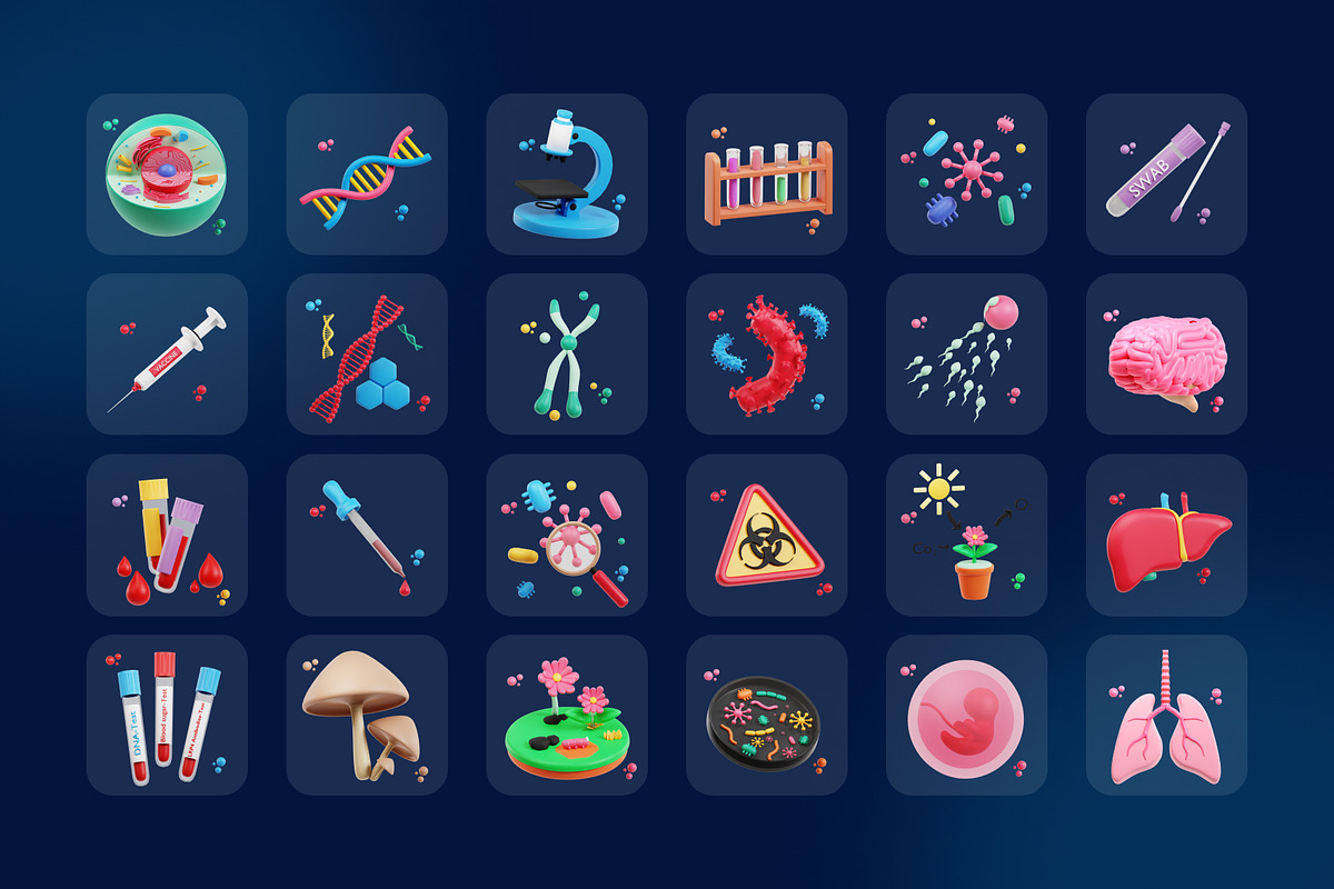 Biology 3D Icon Set, an Object 3D Model by Karacis Studio (Photo 6 of 6)