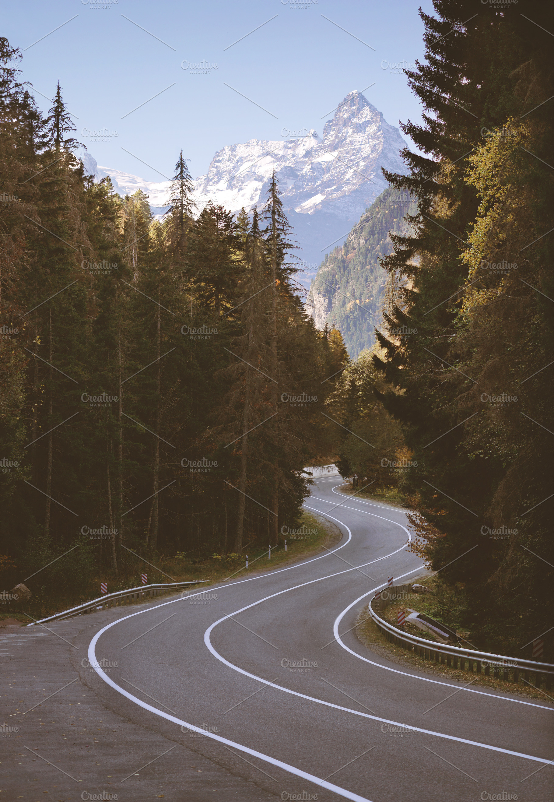 Winding road through the forest containing road trip, road, and forest, a Nature Photo by Anton_Sokolov