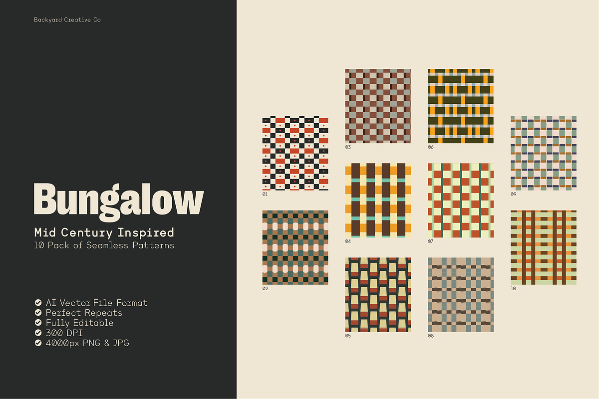 Bungalow - Seamless Pattern Set, a Pattern Graphic by Backyard Creative Co (Photo 6 of 6)