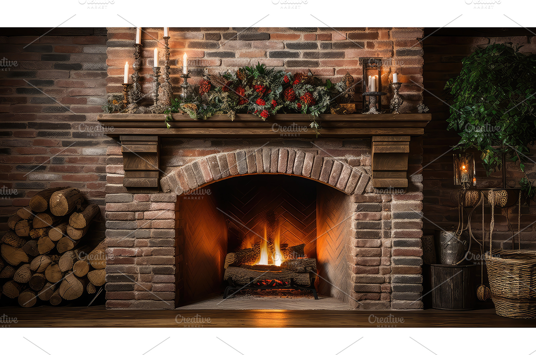 heat fireplace bricks ai generated, an Architecture Photo by pikepicture