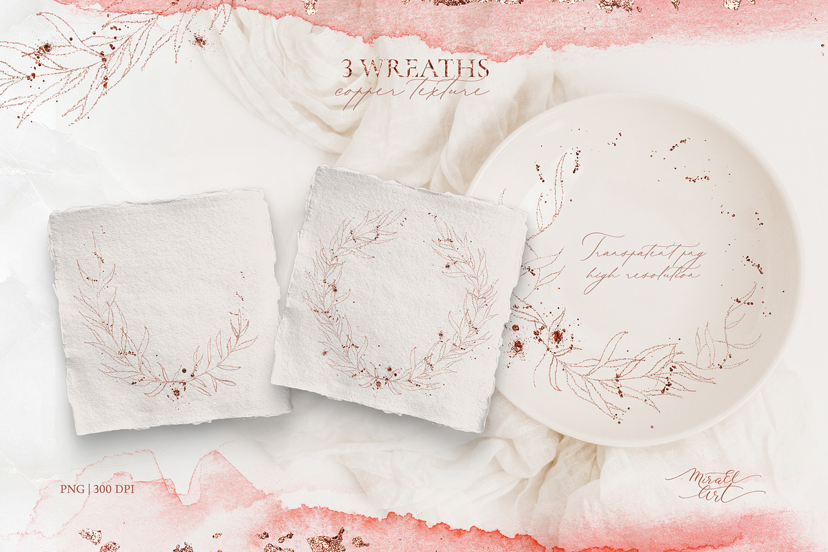Pink watercolor leaves set. Alphabet, a Decorative Illustration by MiraEl Art (Photo 11 of 15)