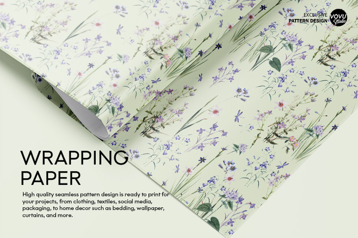 Delicate Flowers Pattern Design, a Pattern Graphic by VOVU Studio (Photo 8 of 10)