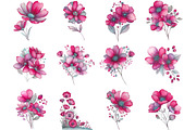 Whimsical Spring Wildflower Clipart, an Illustration by Designking (Thumbnail 2 of 5)