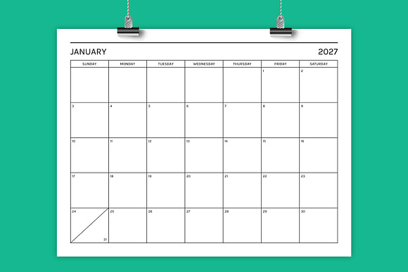 2027 Basic Modern 8.5x11 in Calendar preview 6