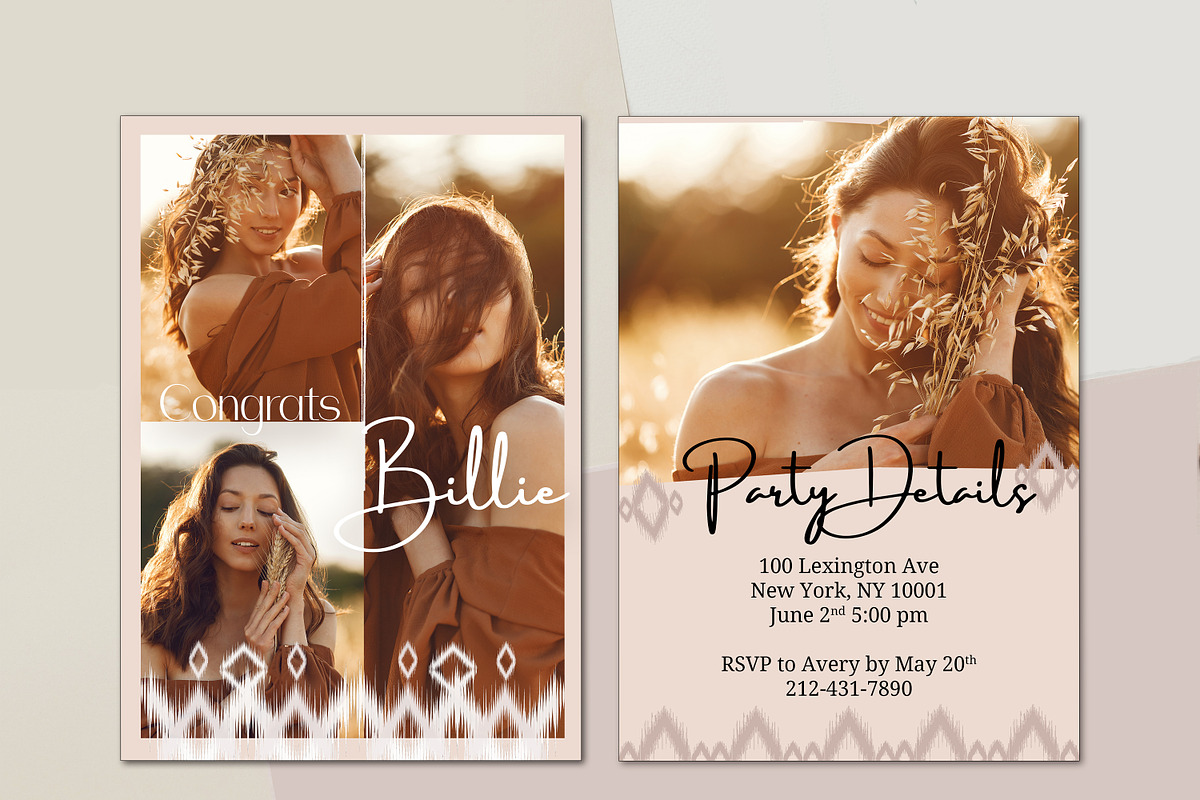 Boho Vertical Grad Card Template, a Card Template by InstaNoirDesigns (Photo 2 of 9)