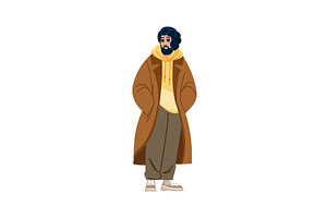 Stylish man posing with hands in, a Person Illustration by pikepicture