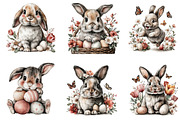 Happy Easter Bunny Clipart, an Illustration by Dream Creation (Thumbnail 3 of 7)