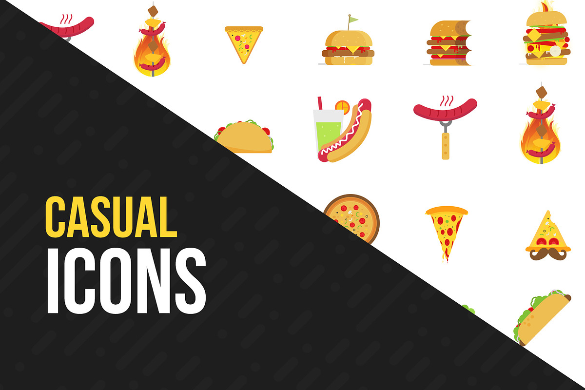 Over 70 Various Logos for Fast Food, a Branding & Logo Template by UX Monster (Photo 6 of 13)